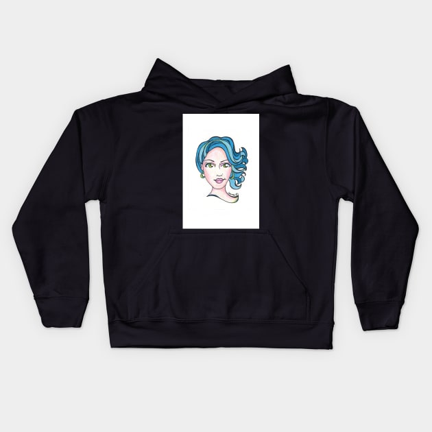 Glam Girls - Blue Kids Hoodie by LauraCLeMaster